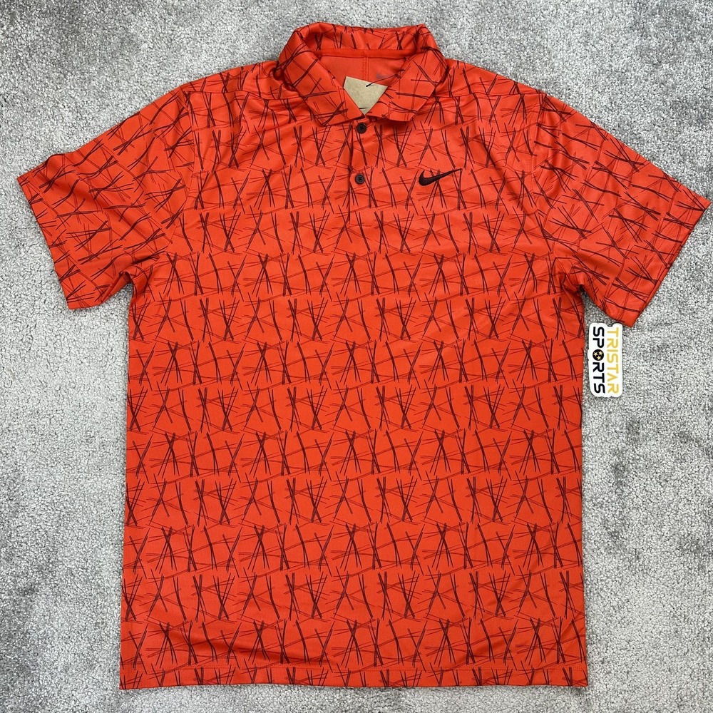 Nike Golf Polo Shirt Mens Medium Red Black Performance FQ1134-633